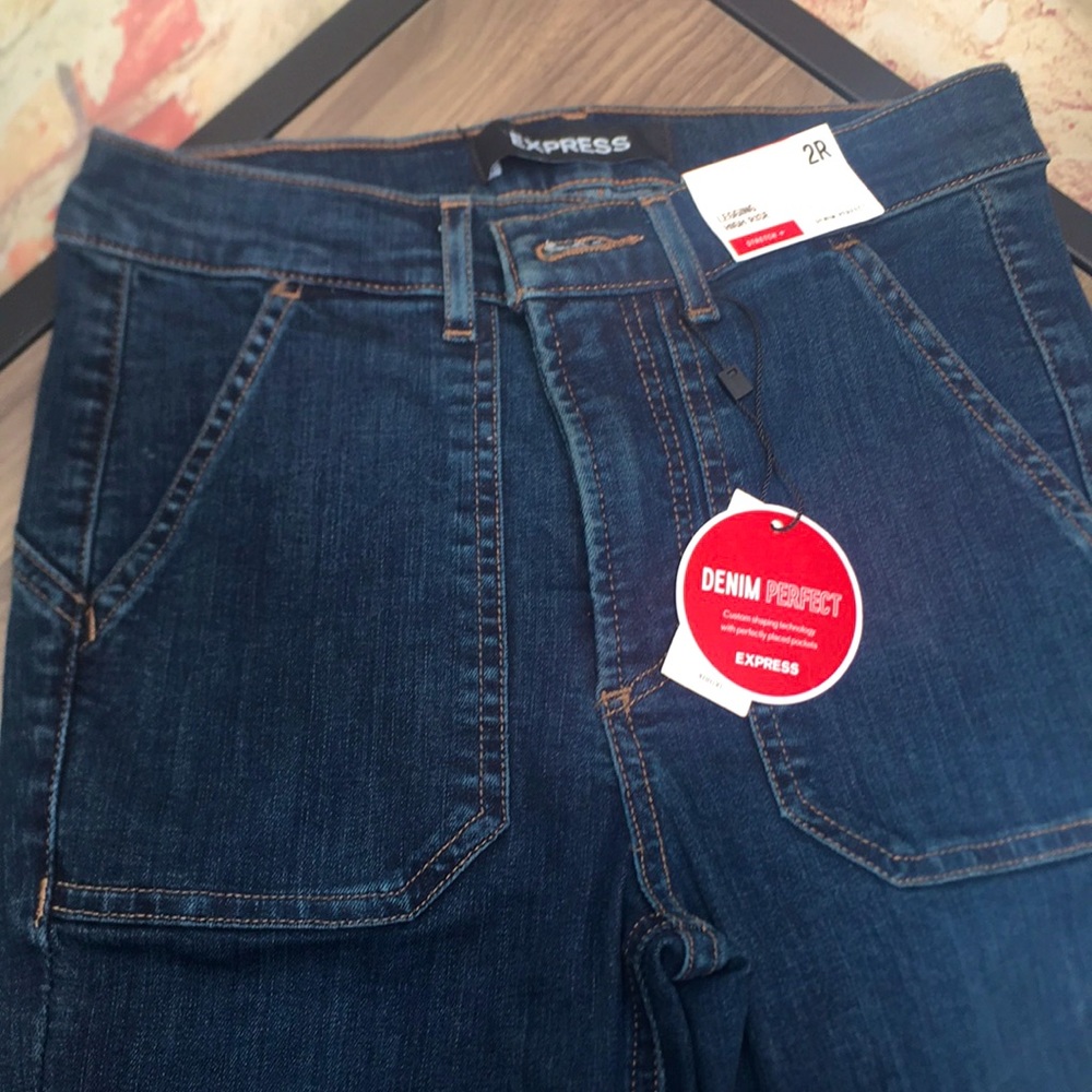 Nee High Waisted Denim Dark Wash Utility Skinny Jeans